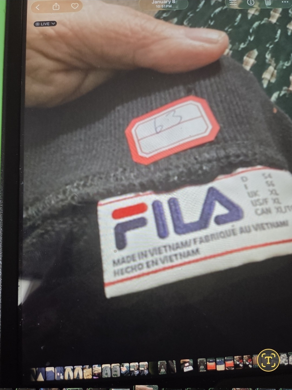 FILA Black Sweatshirt with Logo Tag